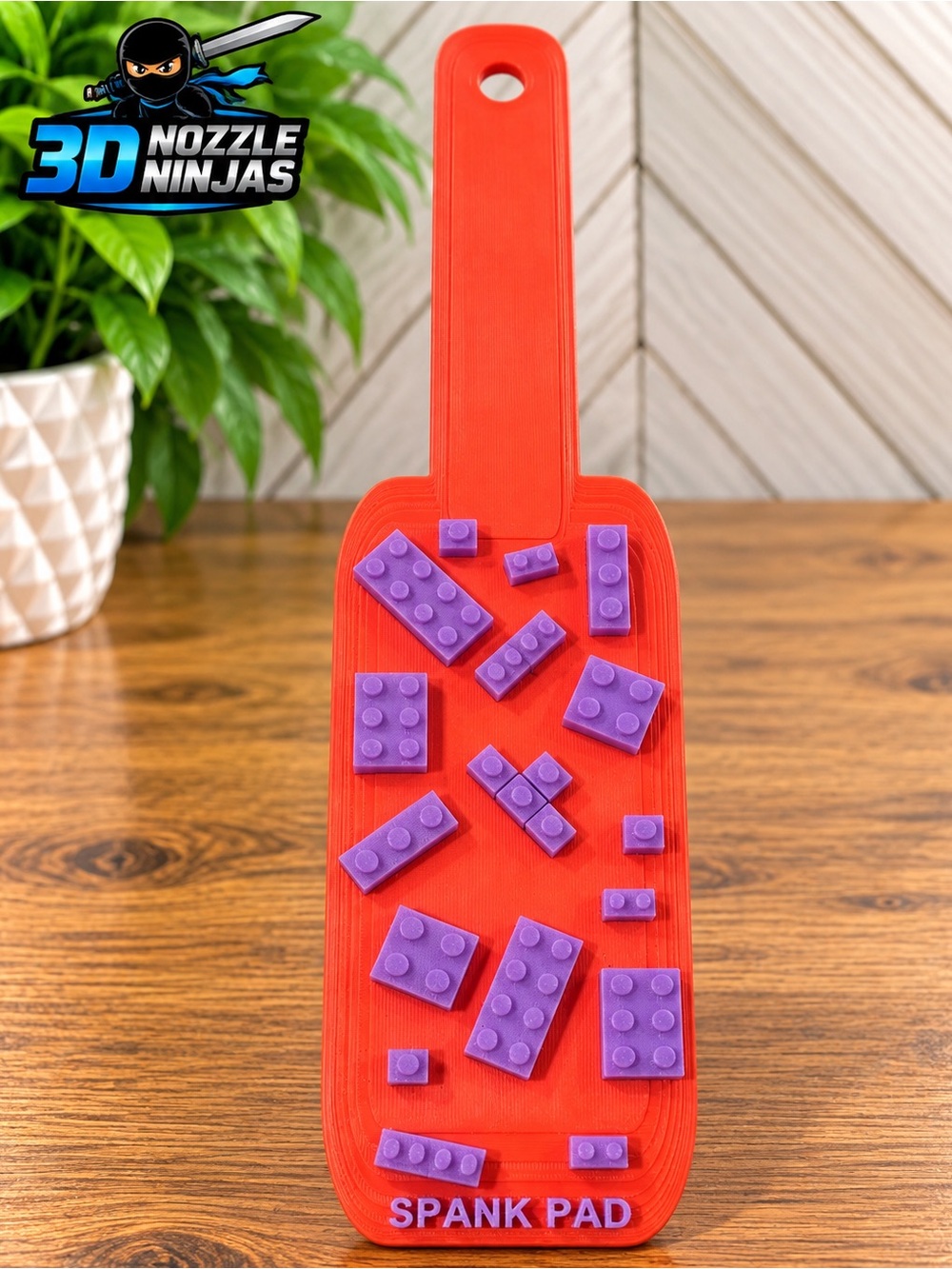 3D Handcrafted Designed SPANK PAD Pink Paddle Purple Legos
